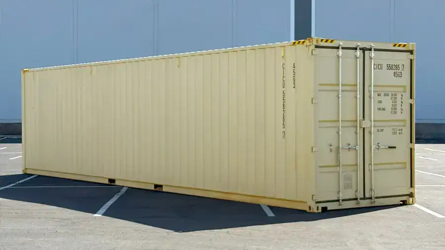 Contenedor marítimo nuevo High Cube de 40 pies con 4 puertas y apertura lateral.