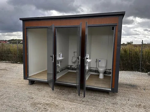 Contenedor Sanitario Tipo Pabellón con Triple Cabina ( Ref: S2103 )