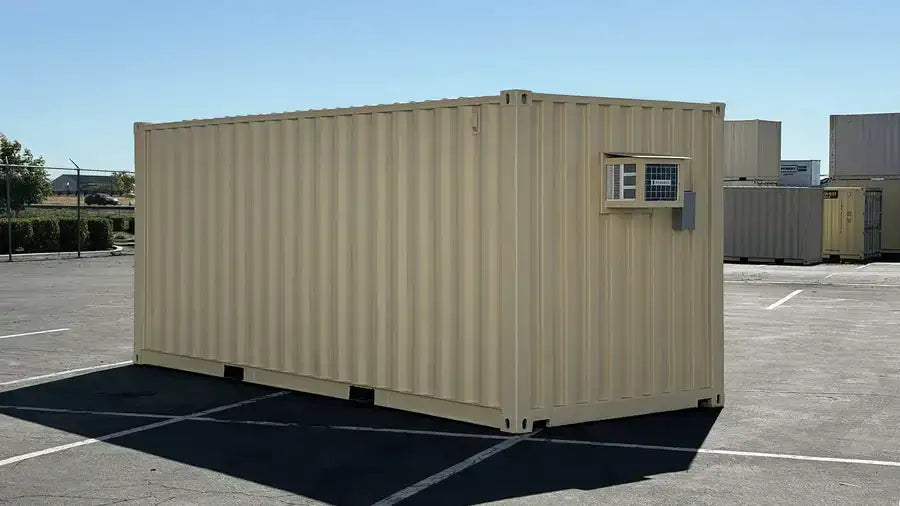 Contenedor combinado de 20 pies renovado para oficinas y almacenamiento