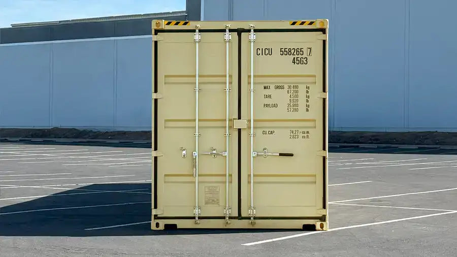 Contenedor marítimo nuevo High Cube de 40 pies con 4 puertas y apertura lateral.
